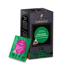 FLORAGOLD Pyramidenbeutel Kräutertee Immunstark mit Zink und Vitamin C, 1er Pack (1 x 45,0 g)