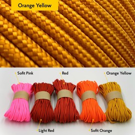 EdcX 3 mm Nylon Paracord 425 (15, 30, 50 and 100m) – 3 mm Type II, 100% Nylon Rope, 3 Strand Rope, 3 mm Nylon Rope in Many Colors (Orange Yellow, 50)