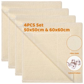 4 Pcs Cheesecloth, 50x50cm & 60x60cm Cheesecloth Fabric Cheese Cloths for Straining Cloth Cheese Cloth Reusable Washable for Homemade Cheese Nut Milk Juice Soup(Density 100)