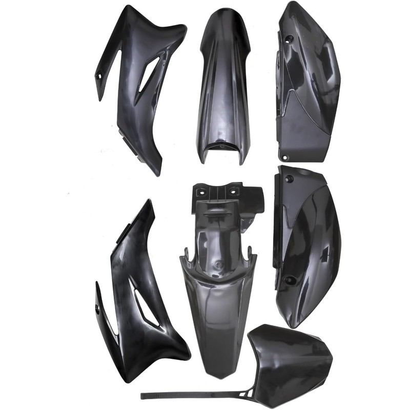 Replacement Aftermarket Black Plastic Fender Fairings Kit for Dirt Bikes