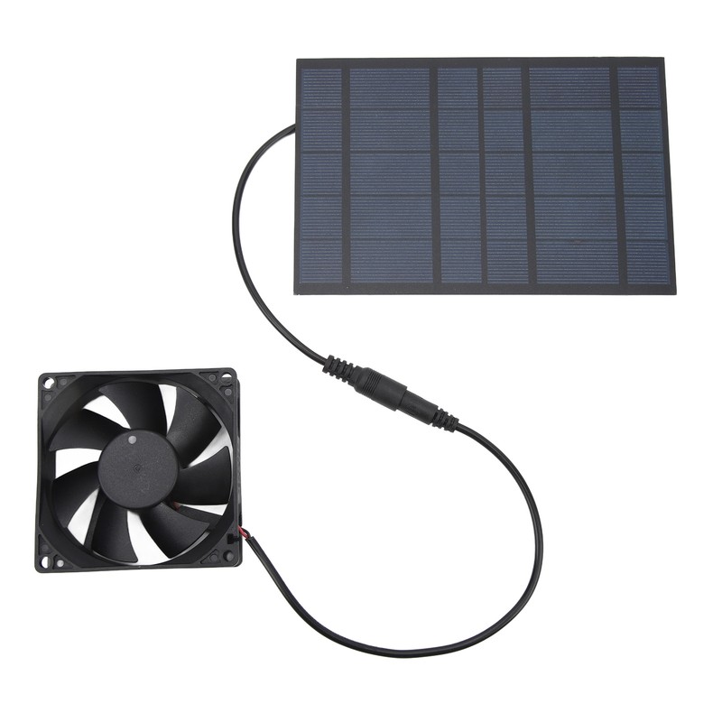 Solar Panel Fan Reduce Temperature Humidity IPX7 Waterproof Solar Powered