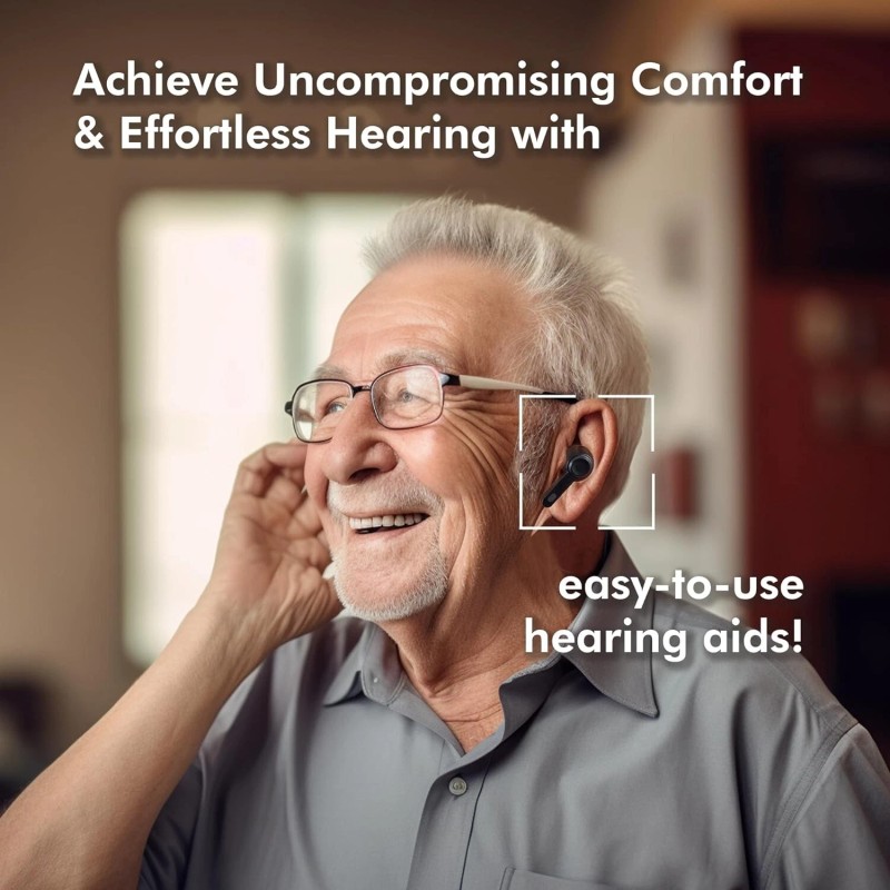 DM DigiMax Wireless Bluetooth OTC Hearing Aids w/ Microphone Transmitter