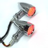 MISS MOLY Chrome Motorcycle LED Turn Signals RED Light Brake