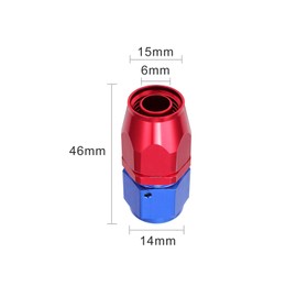 Bohaner AN6 Hose End Fitting, 2X Reusable -6AN an-6 Hose End Fuel Oil Adapter Fast Flow Straight Fitting JIC