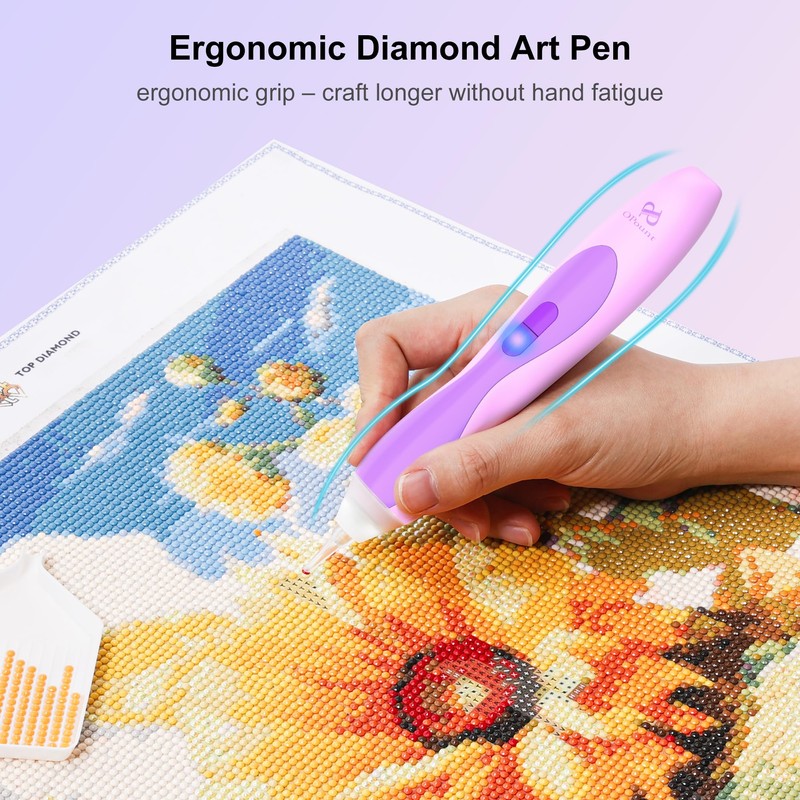 PP OPOUNT Electric Diamond Painting Pen with Light for Diamond