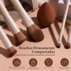 BS-MALL Juego de 14 Brochas de Maquillaje con 1 Esponja