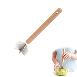 304 Stainless Steel Meat Chopper & Potato Masher, 6-Blade Ground Beef Smasher, Food-Grade Kitchen Tool for Vegetables, Fruits, Burgers, Gelatin – 11"