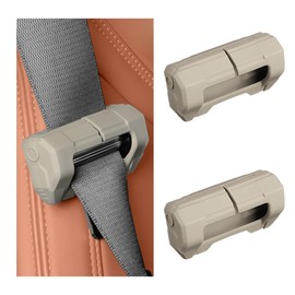 ZNDAW 2 PCS Car Seat Belt Buckle Covers, Anti-Scratch Silicone Safety Belt Clip Buckle Protector, Vehicle Interior Seatbelt Buckle Guard Protective Sleeve for Cars Vans Trucks (Beige)