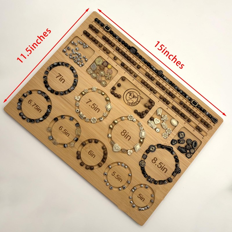 NOAVAOL Bead Boards for Jewelry Making, Combi Bamboo Beading Board