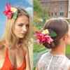2 PCS Artificial Tropical Flower Hair Clips for Women Hawaiian