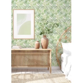 RoomMates RMK12188PLW Green Tropical Vibe Peel and Stick Wallpaper