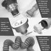 1-1/2" Sink Drain Pipe Kit, Flexible Drain Pipe P Trap,