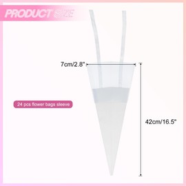 PATIKIL 24 Pcs Flower Wrapping Bag, Floral Packing Sleeves with Ribbons Cute for Bouquets Wedding Birthday Graduation Anniversary Arrangement Gift, White