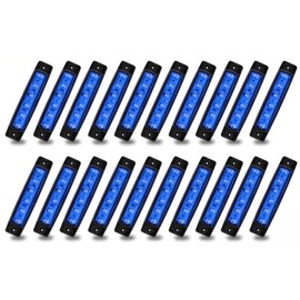 Biqing 20pcs 24V Side Marker Lights,6SMD Trailer Truck Lorry Caravan Indicator Lights Front Rear Side Light Position Lamps Blue Marker Lights IP65 3.8" Warning Light
