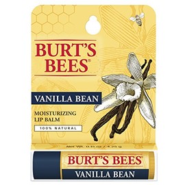 Burt's Bees Bálsamo labial hidratante 100% natural, grano de vainilla, 1 tubo en caja de ampolla