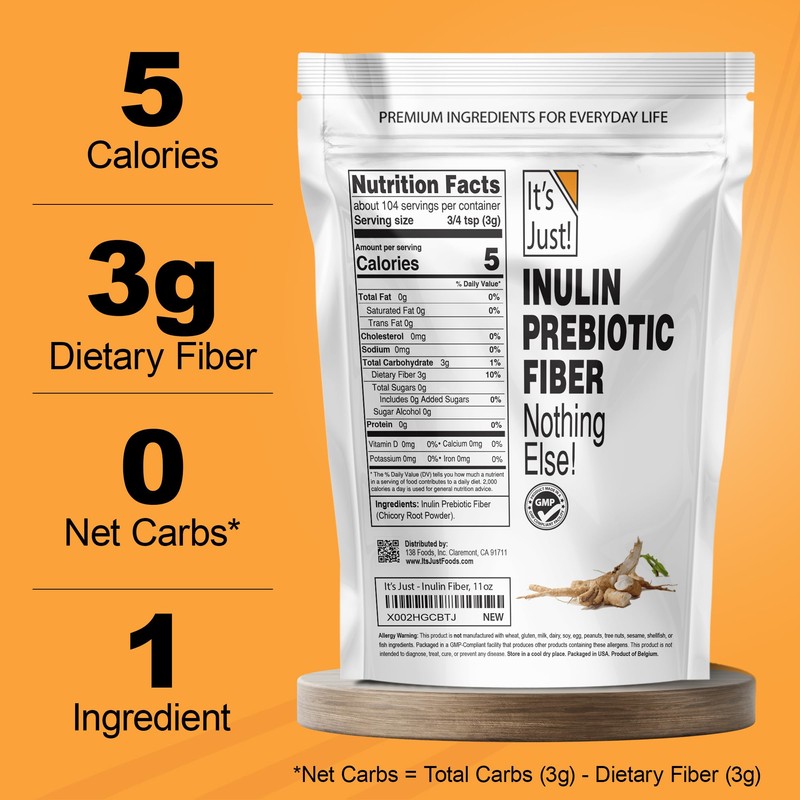 It's Just! - Inulin Prebiotic Fiber, Water Soluble, Chicory Root