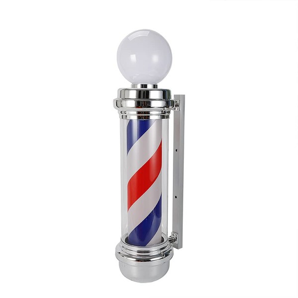 Gdrasuya10 Barber Pole Light LED Red White Blue Stripes Rotating