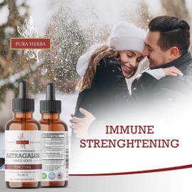 Pura Herba Organic Astragalus Tincture - Premium Astragalus Root Extract for Immune Support - Alcohol-Free, Sugar-Free, Vegan - High Potency Liquid Supplement - Made in USA - 2 Fl.Oz.