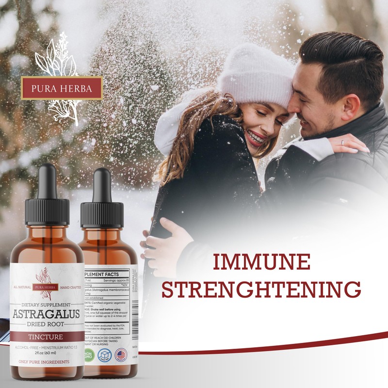 Pura Herba Organic Astragalus Tincture - Premium Astragalus Root Extract