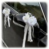 Handmade 4 White Dual-Head Wedding Car Decorations – Artifical Flowers,Floral