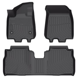Floor Mats for Chevy Equinox EV 2024 2025, All Weather Protection TPE Rubber Floor Liners Accessories, Odorless Anti-Slip, 1st, & 2rd Row