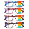 CLASAGA Progressive Multifocus Reading Glasses for Women,Blue Light Blocking Spring