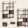 CHOEZON Corner Bookshelf, 5-Tier L-Shaped Bookcase with Drawers and Storage