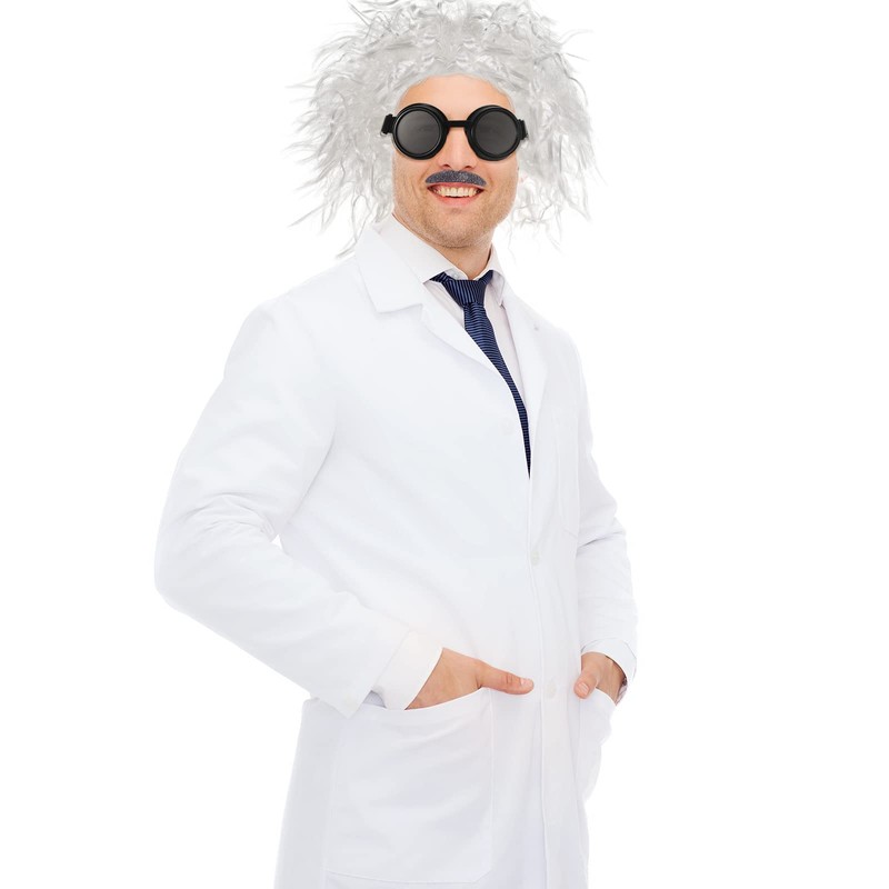 SATINIOR 6 Pieces Mad Scientist Costume Adult Lab Coat Brown
