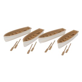Walthers SceneMaster HO Scale Scenery Set Row Boat 4-Pack (Assembled) White/Tan