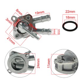 FLYPIG Gas Fuel Petcock Valve Fuel Shut Off Tank Switch for Honda CT70 CT90 CT110 TRX125 TRX70 TRX90 ATC70 C70 ATC110 ATC125M ATC110E Sportrax Passport Trail Bike On Off Valve Pump