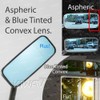 KiWAV Motorcycle Mirrors Rectangular ClassicPlus Black Convex Aspherical Anti-Glare Blue