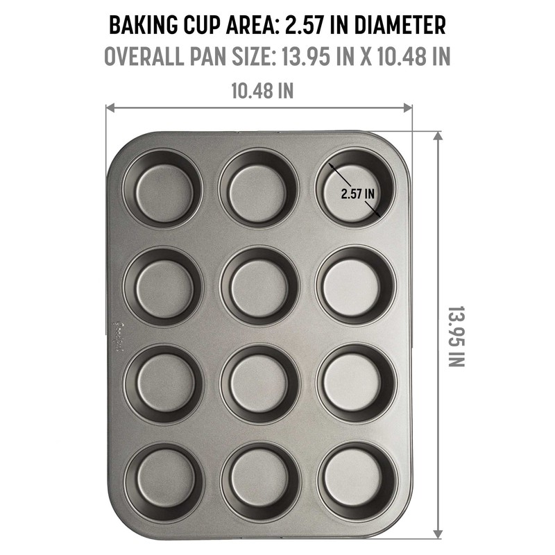 Goodful Nonstick Muffin Pan Set, Heavy Duty Carbon Steel with