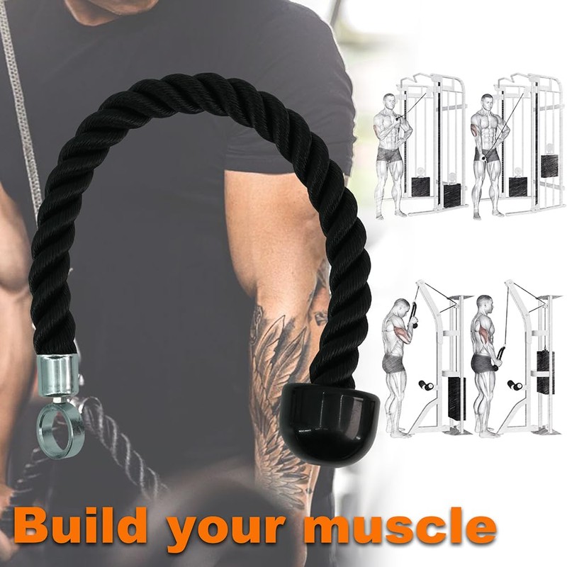 ciciment Nylon Triceps Rope, Lat Pull Down Rope with Single