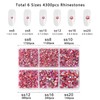 Beadsland 4300pcs Flatback Rhinestones,Orange AB Rhinestones Nail Gems Round Crystal