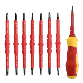 Insulated Screwdriver Set, 7 Pieces, Electrician Screwdriver Set, Screwdriver Set Interchangeable Blades, Screwdriver Set with Bit, Electrician Tool for Electricians