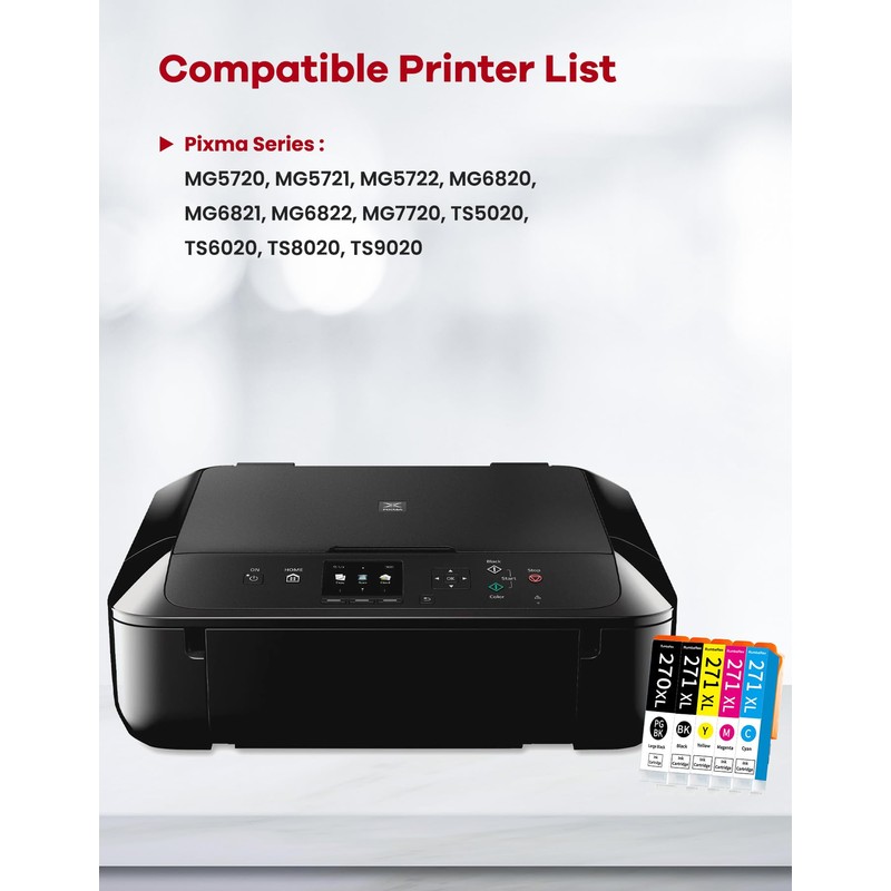 PGI-270XL CLI-271XL 5 Color Value Pack Replacement for Canon 270