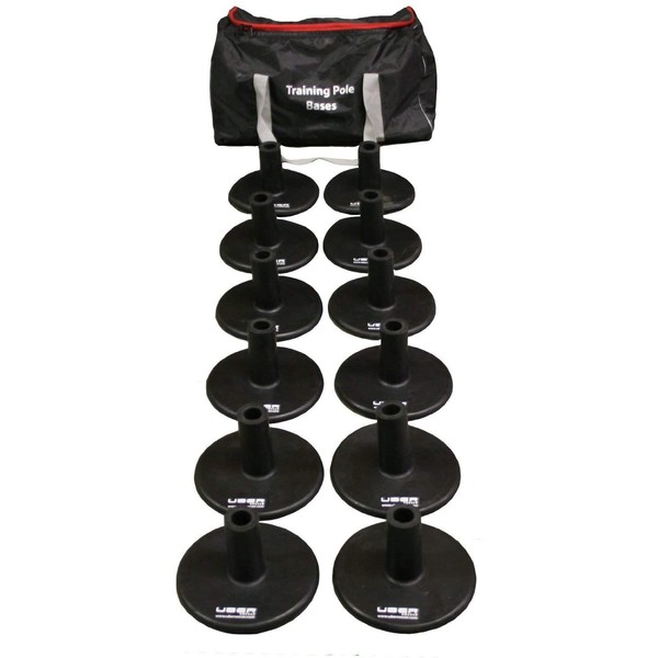 Uber Soccer Weighted Bases for Agility Poles Training Set - Rubber - Set of 12