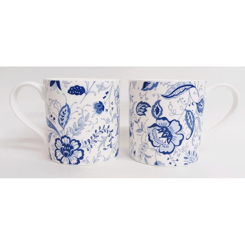 Blue Persia Set of 2 Mugs Blue & White Floral