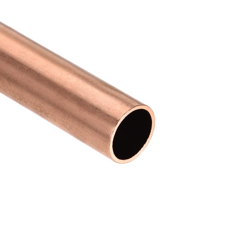 sourcing map Copper Round Tube Straight Pipe Hose 200 mm
