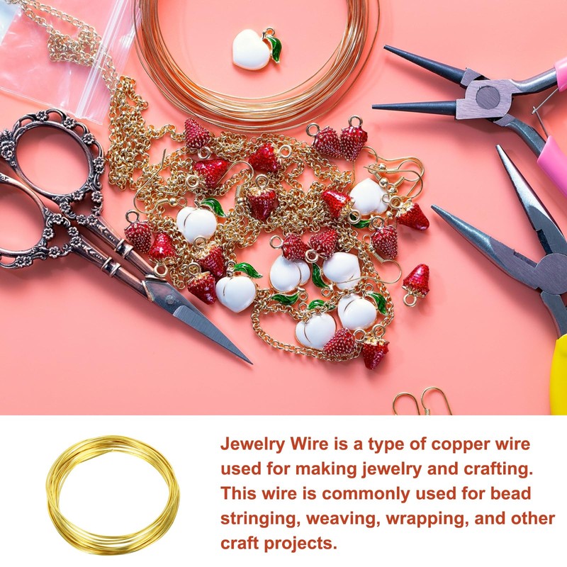 sourcing map 0.5mm/24 Gauge Copper Wires for Jewelry Making, 1