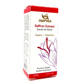 SaffVita "Organic Saffron Extract", Liquid Saffron Elixir, 100% Pure and Natural, Extrait de Safran Biologique.