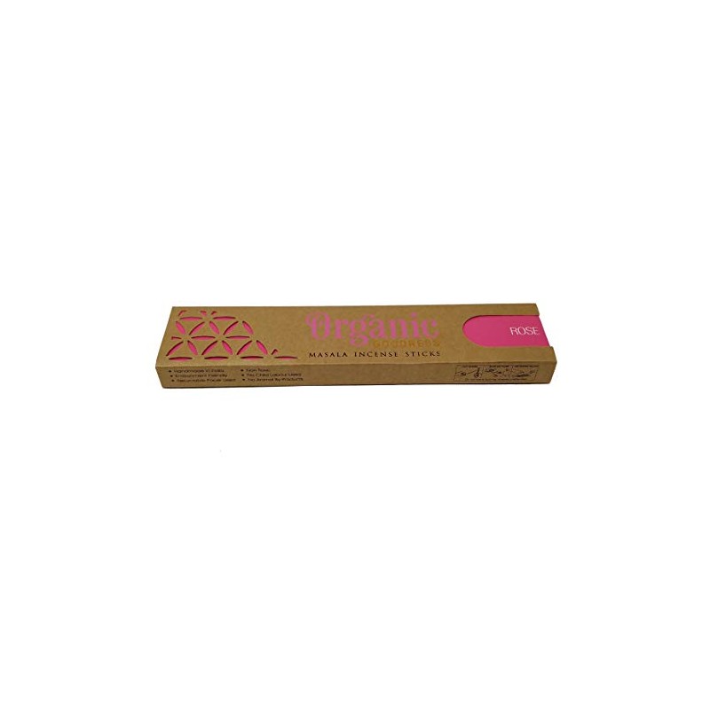 3 x Rose Organic Goodness Incense Sticks with Souvenir Magnet