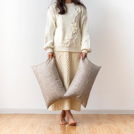 GEGELICA Lumbar Pillow Decorative, Pack of 2 Thickened Farmhouse Luxury Faux Leather Pillow Covers, for Home Decor Outdoor Waterproof Pet Hair Resistant Throw Pillow Covers 12x20 Inch Grey