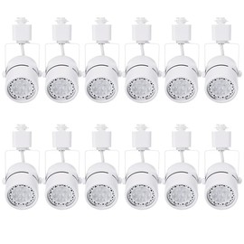 INTWELL 7W LED Track Lighting Heads,Dimmable Led Track Light Heads Compatible with H Type Track Light Rail,Ceiling Spotlight for Kitchen Accent Task,110V 36°Angle 3000K Warm White 12 Pack (White)