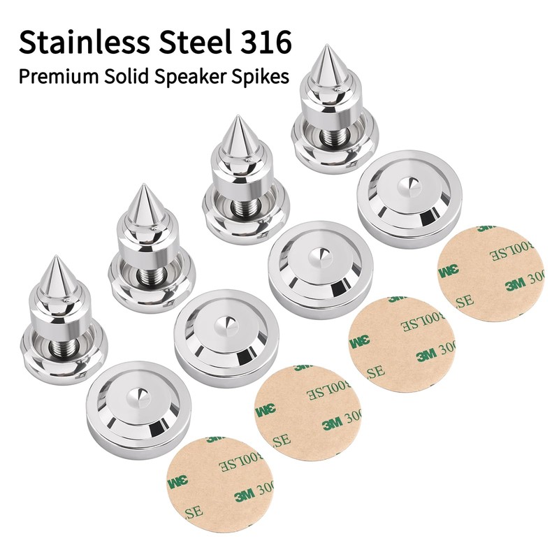 YYTCG Speaker Isolation Spikes, 316 Stainless Steel Anti-Vibration Feet for
