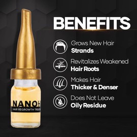 NanoHair by Bubbly Multi Effect Hair Strengthening Serum, Hair Treatment Oil Serum To Make Your Hair Look Stronger, Longer and Healthier, 0.17 Fl Oz/5 mL x 10 pcs