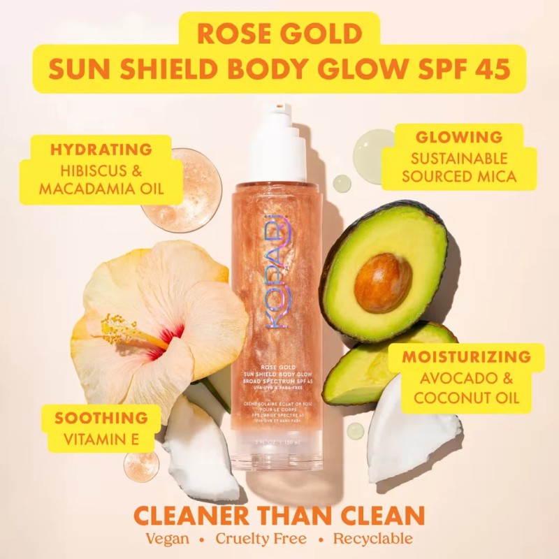 Kopari Beauty Rose Gold Sun Shield Body Glow Gel SPF