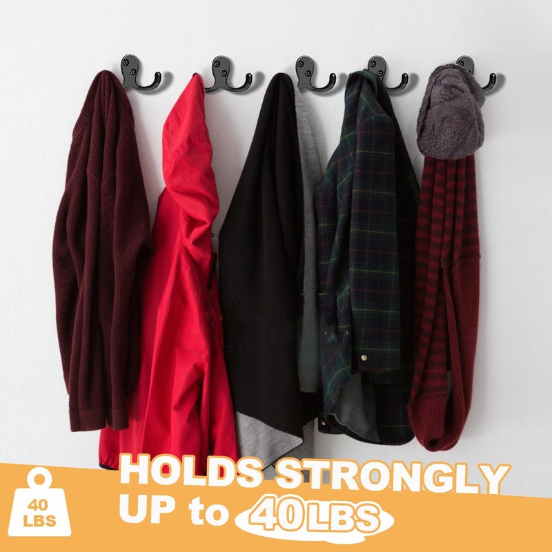CBWLWJ 10 Pack Coat Hooks Wall Hooks for Hanging, Heavy