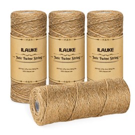 ilauke Jute Twine, Total 1300 Feet Natural Christmas Jute String, 2mm 3 Ply Art Craft Garden Twine Jute Rope for Floristry, DIY Gift Packing, Gardening Bundling and Wedding Decorating