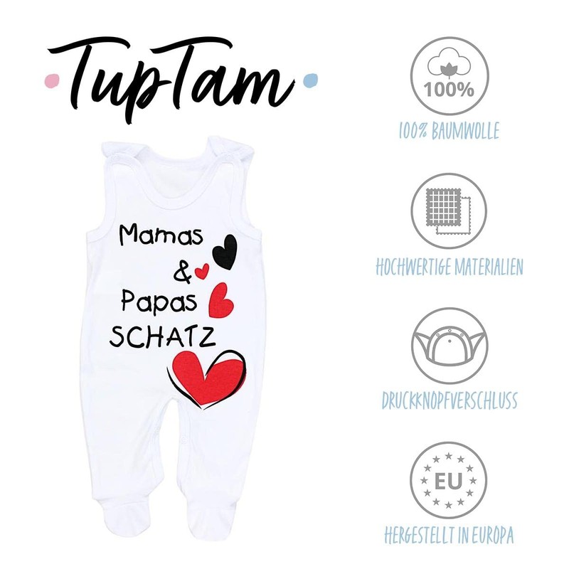 TupTam Unisex Baby Romper with Saying I Love Mum and